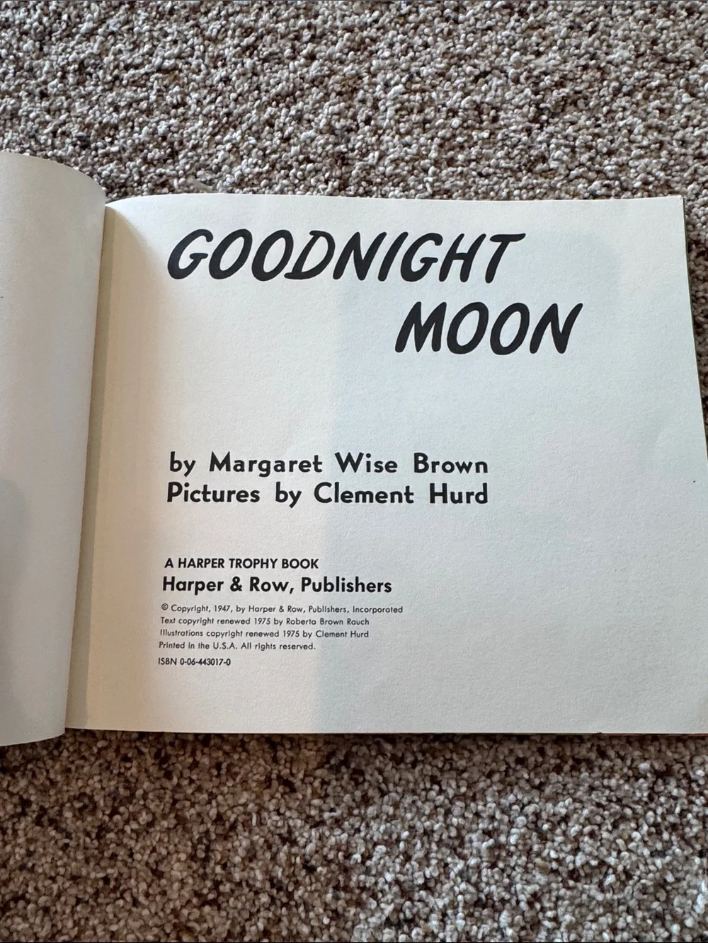 Goodnight Moon Picture Book - Green Cover